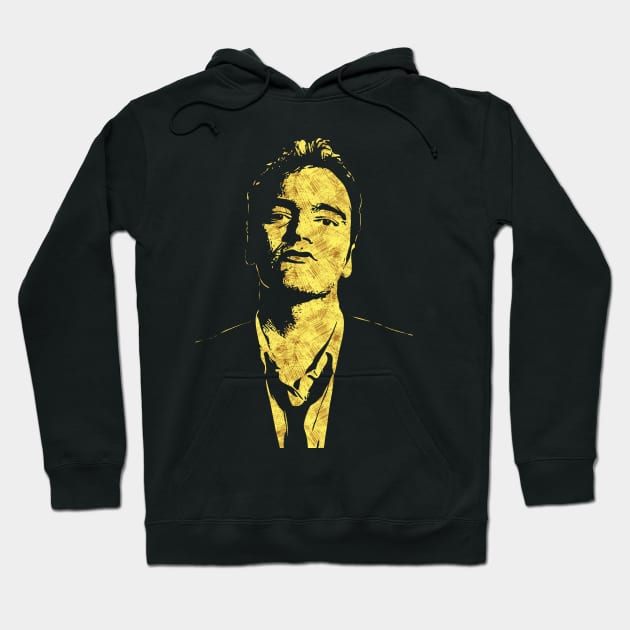 Legendary QUENTIN TARANTINO Abstract Art Style Sketch Portrait Hoodie by Naumovski